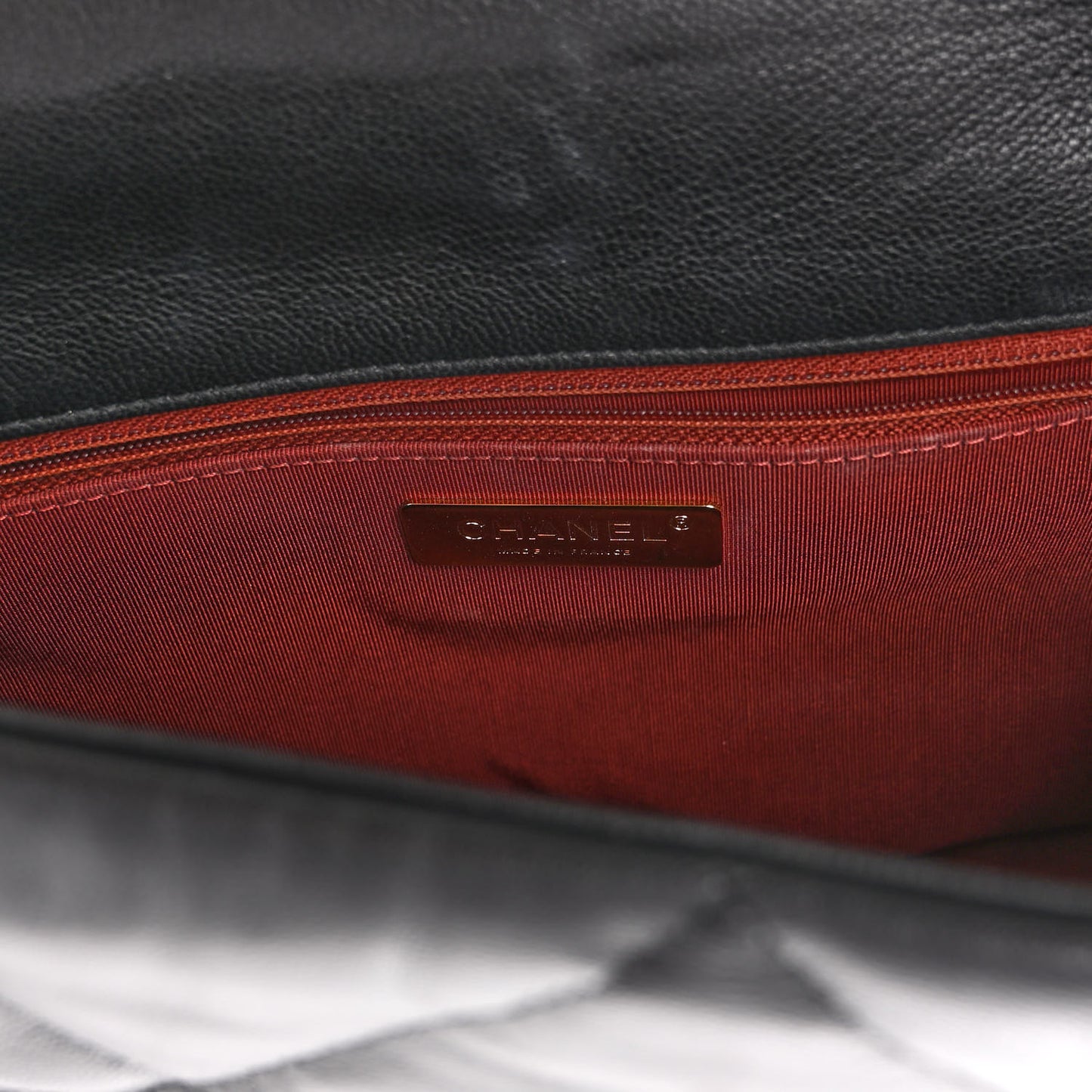 Goatskin Quilted Large Chanel 19 Flap Black