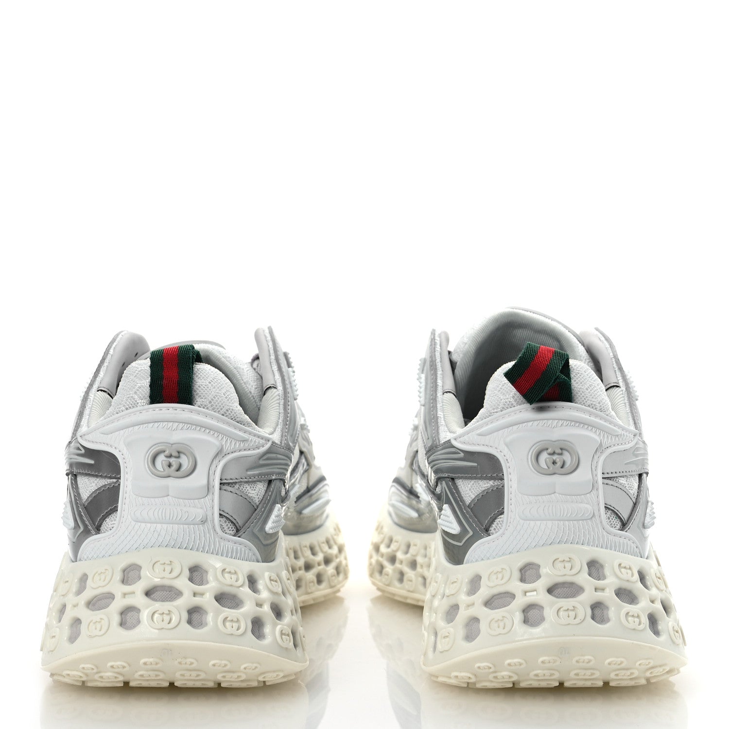 Gucci Metallic Demetra Mesh Cub3d Mens Sneakers 10 Grey White 6 of 11