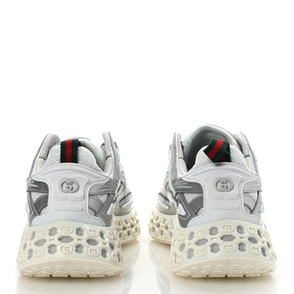 Gucci Metallic Demetra Mesh Cub3d Mens Sneakers 10 Grey White 6 of 11