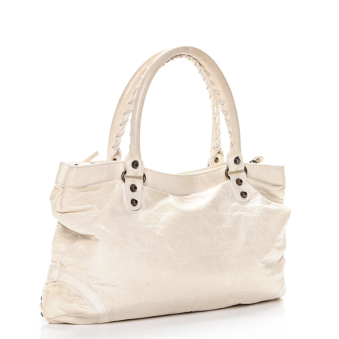 Chevre Classic Hardware Purse White