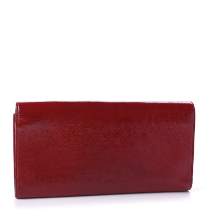 Saint Laurent Textured Patent Monogram Small Belle De Jour Clutch Red 3 of 10