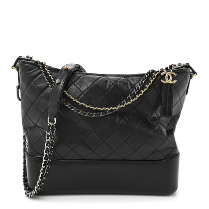 Chanel Aged Calfskin Quilted Large Gabrielle Hobo Black 1 of 13