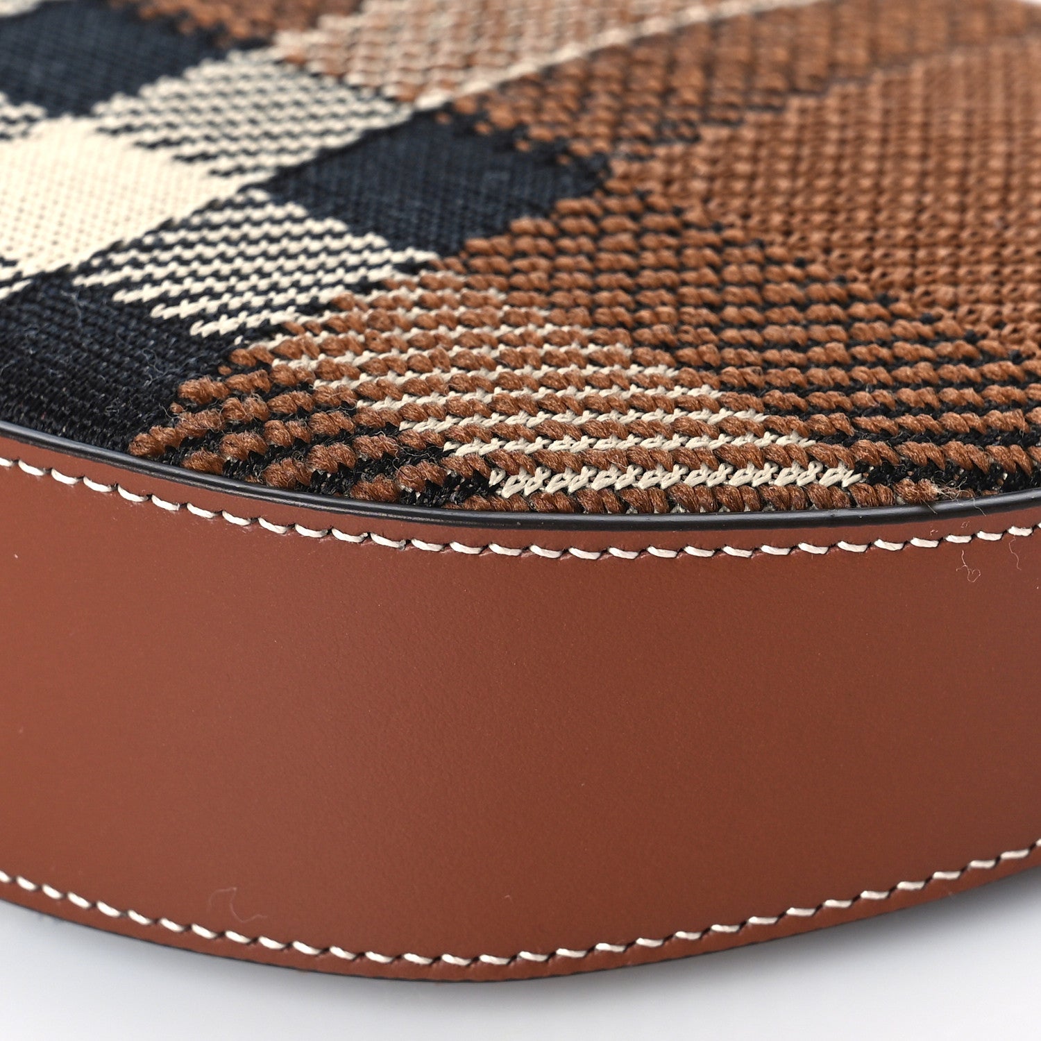 Burberry Canvas Calfskin Check Knitted Small Olympia Birch Brown 8 of 8