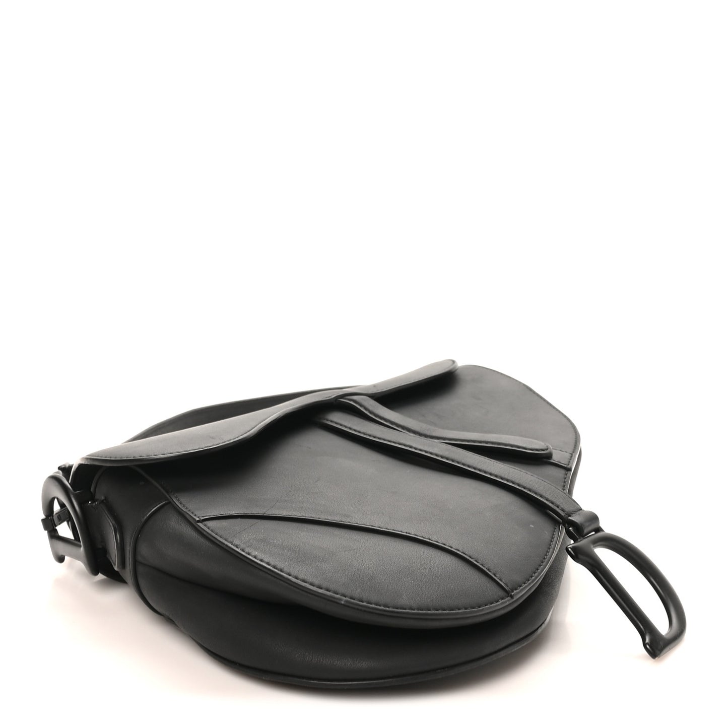 Ultra Matte Calfskin Saddle Bag Black