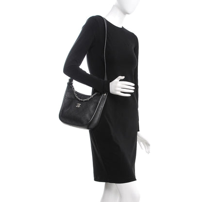 Chanel Calfskin Quilted Jungle Stroll Hobo Bag Black 2 of 8