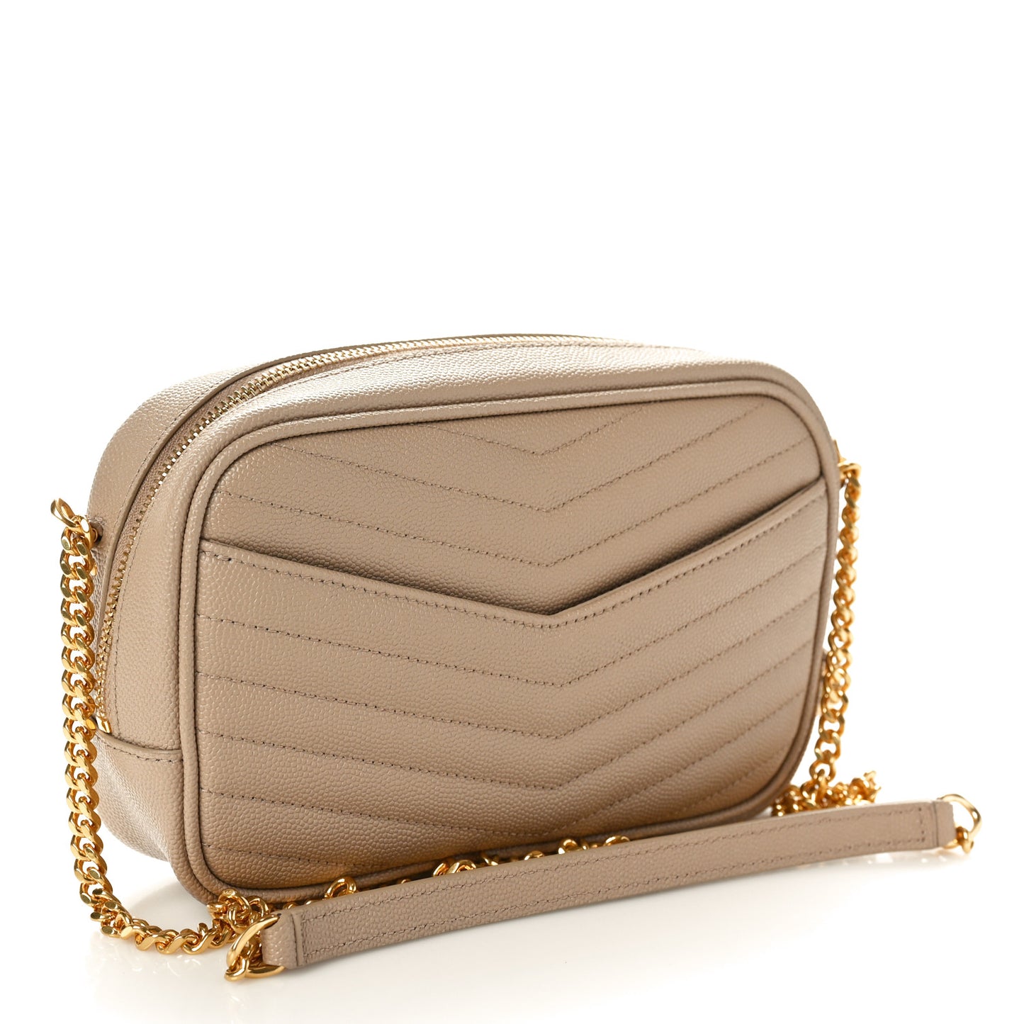 Grain De Poudre Matelasse Monogram Mini Lou Camera Bag Dark Beige