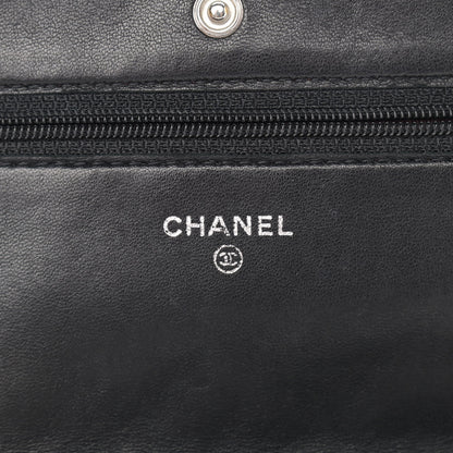 Chanel Lambskin Quilted Wallet On Chain WOC Black 6 of 12