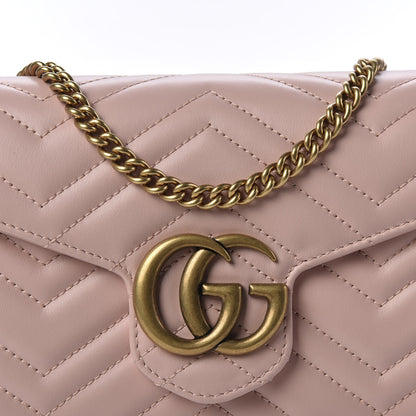 Gucci Calfskin Matelasse GG Marmont Chain Wallet Perfect Pink 9 of 10