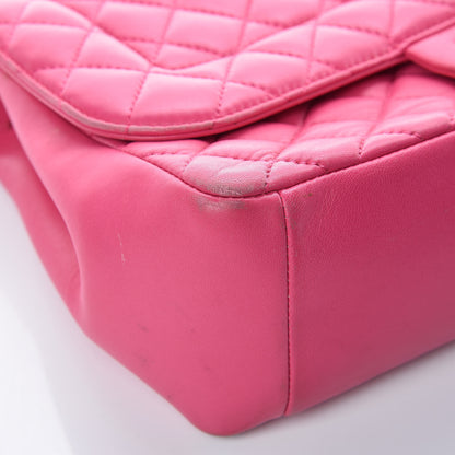 Chanel Lambskin Quilted Jumbo Mademoiselle Chic Flap Fuchsia 24 of 32
