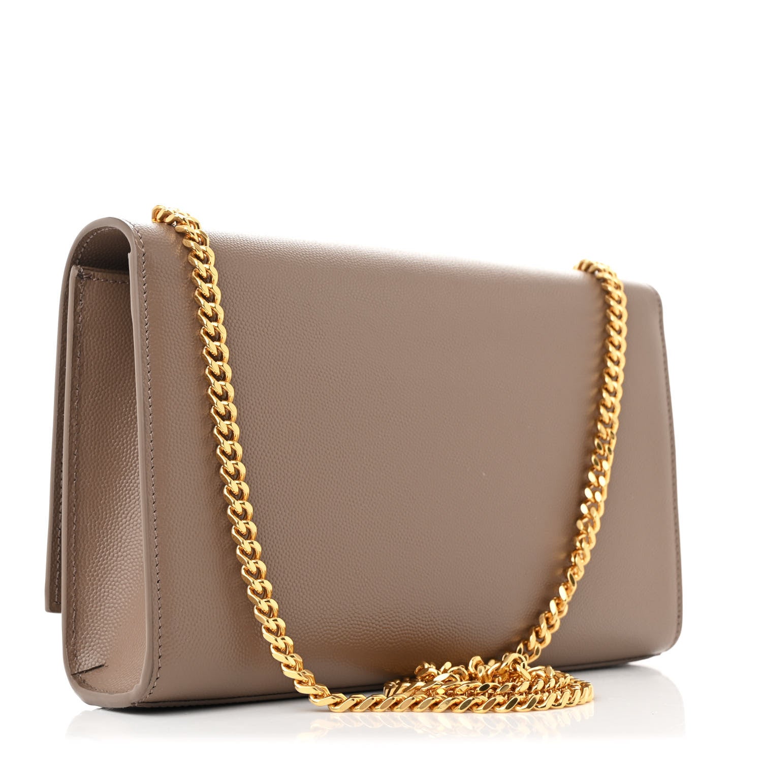 Saint Laurent Grain De Poudre Medium Monogram Kate Satchel Dark Beige 3 of 11