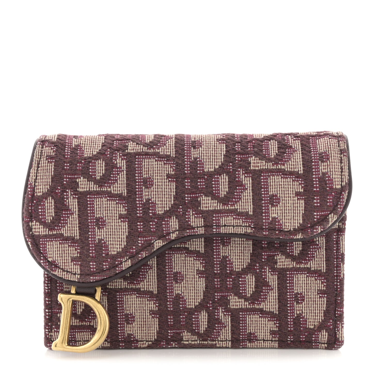 Oblique Saddle Card Holder Bordeaux