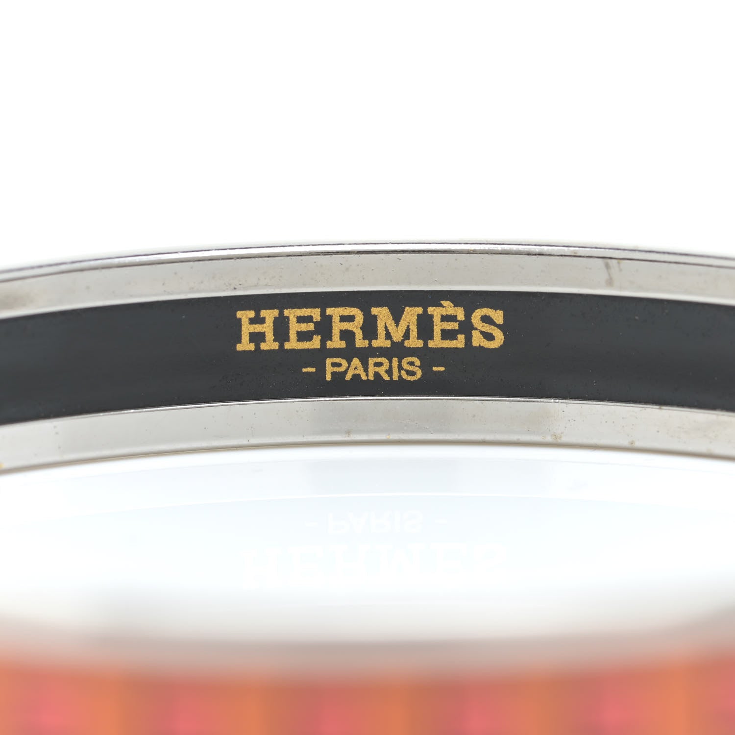 Hermes Enamel Printed Colliers de Chiens Narrow Bracelet 70 Sables 7 of 10
