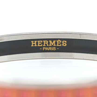Hermes Enamel Printed Colliers de Chiens Narrow Bracelet 70 Sables 7 of 10