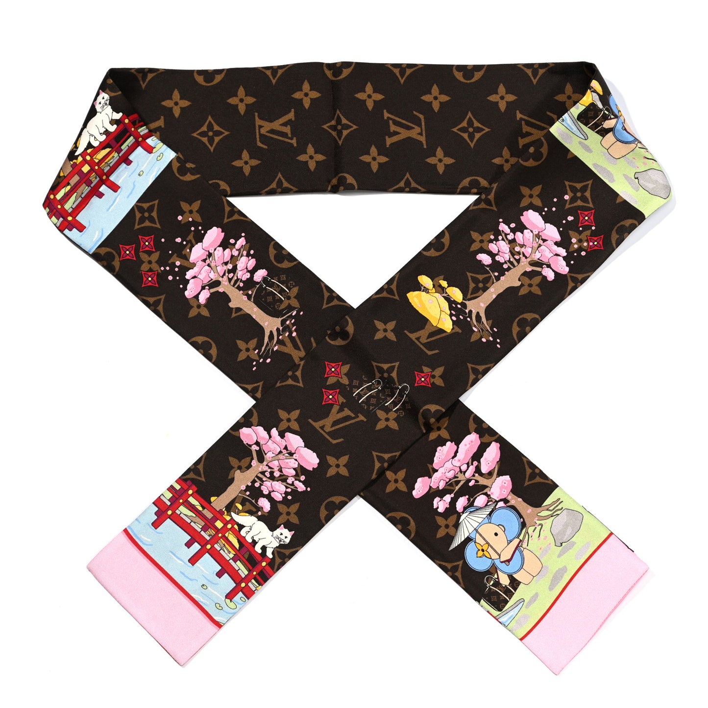 Silk Monogram 2021 Christmas Animation Japanese Garden Bandeau Marron