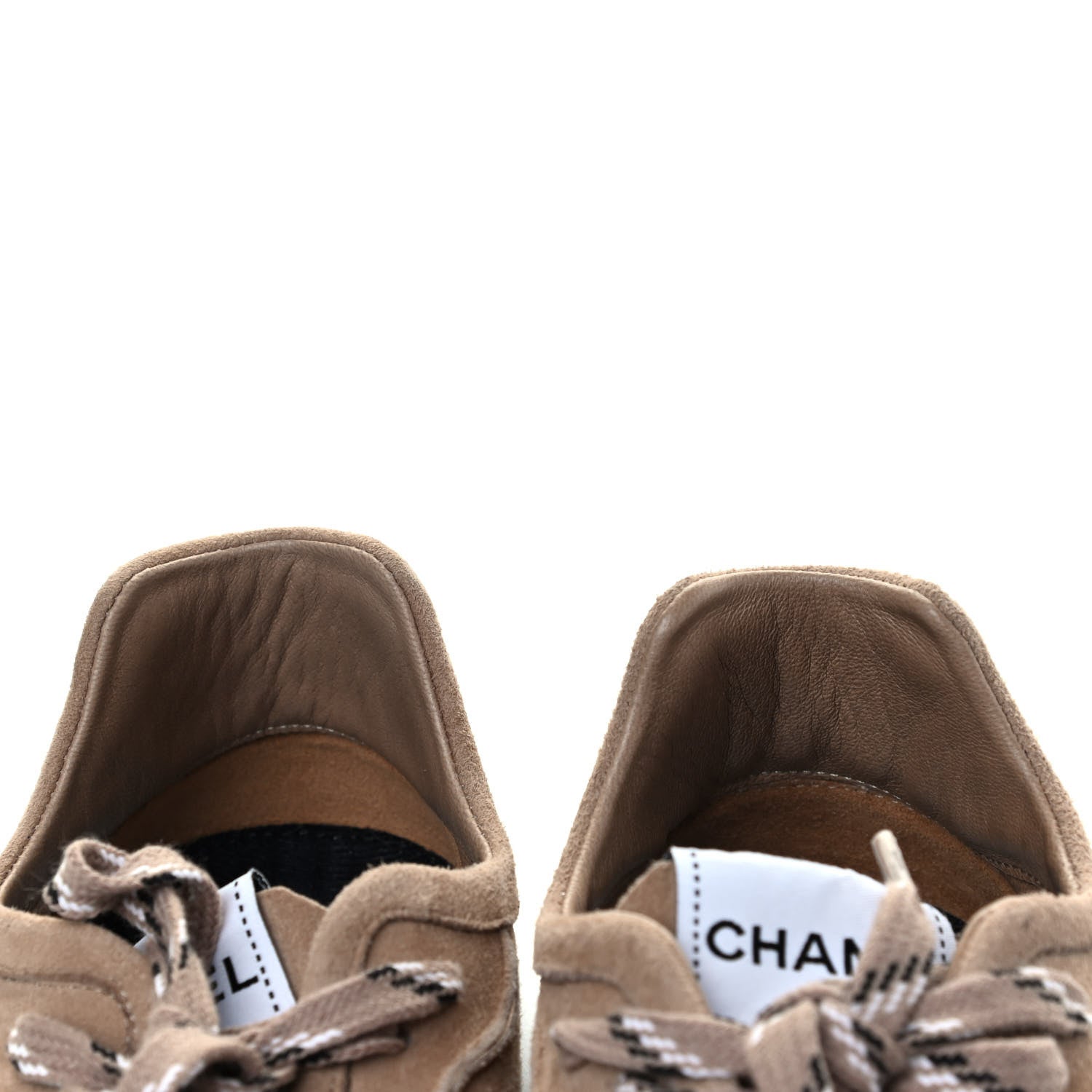 Chanel Suede Goatskin CC Sneakers 38 Dark Beige 7 of 7
