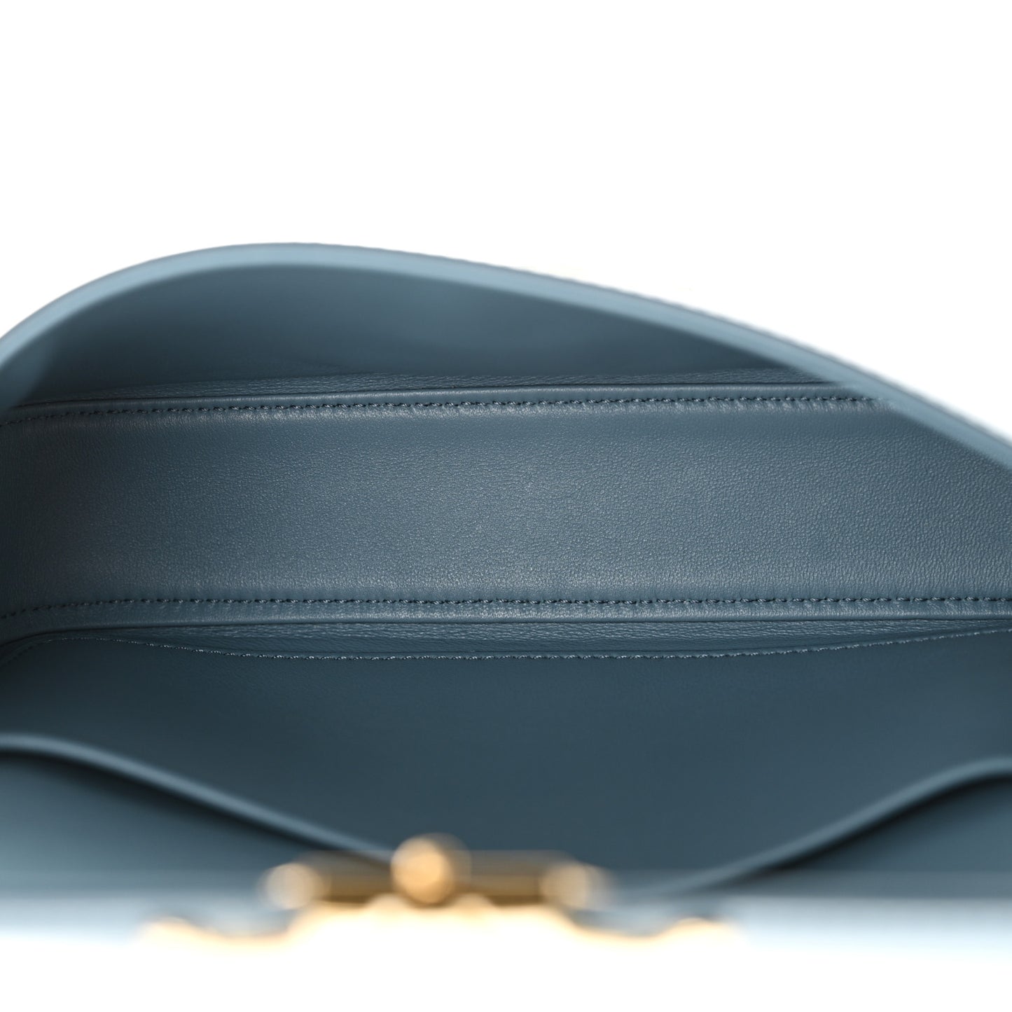 Shiny Calfskin Triomphe Shoulder Bag Denim