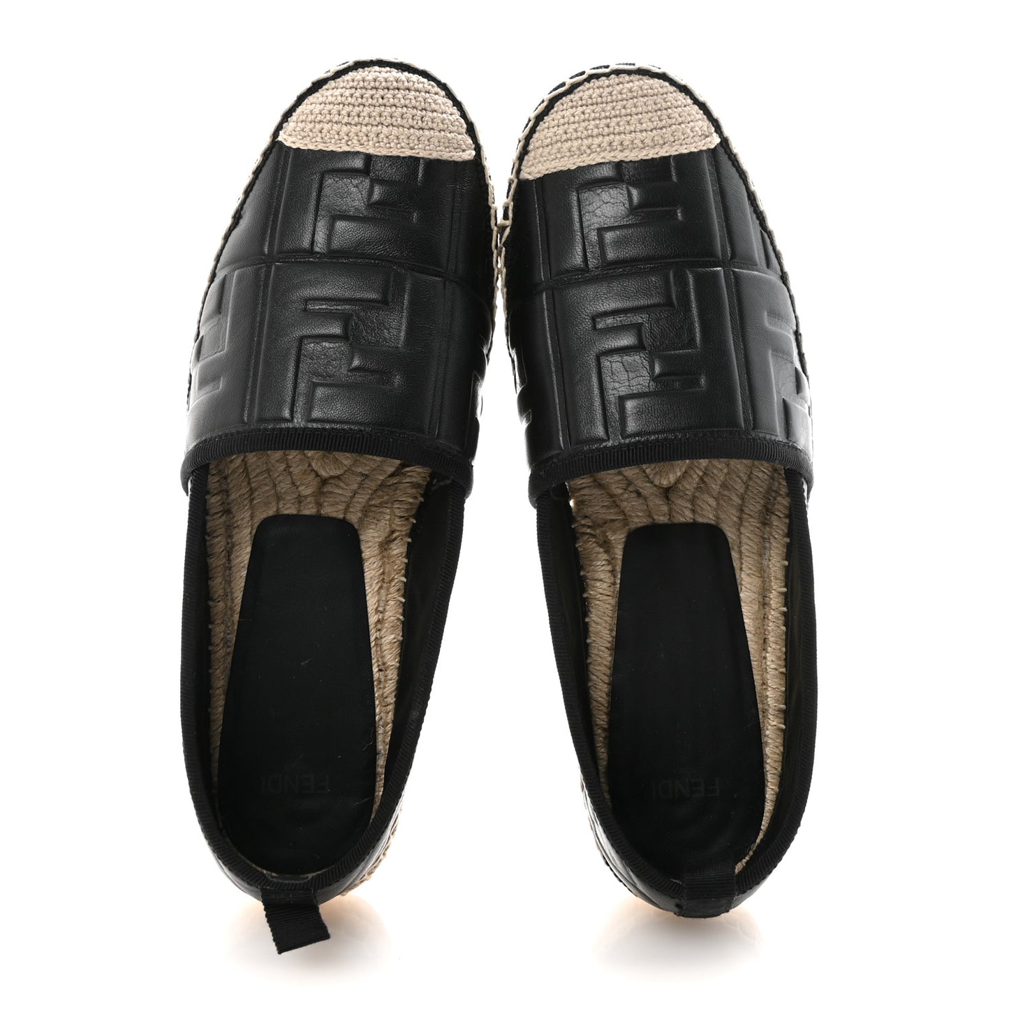 Nappa FF Embossed Espadrilles 38 Black
