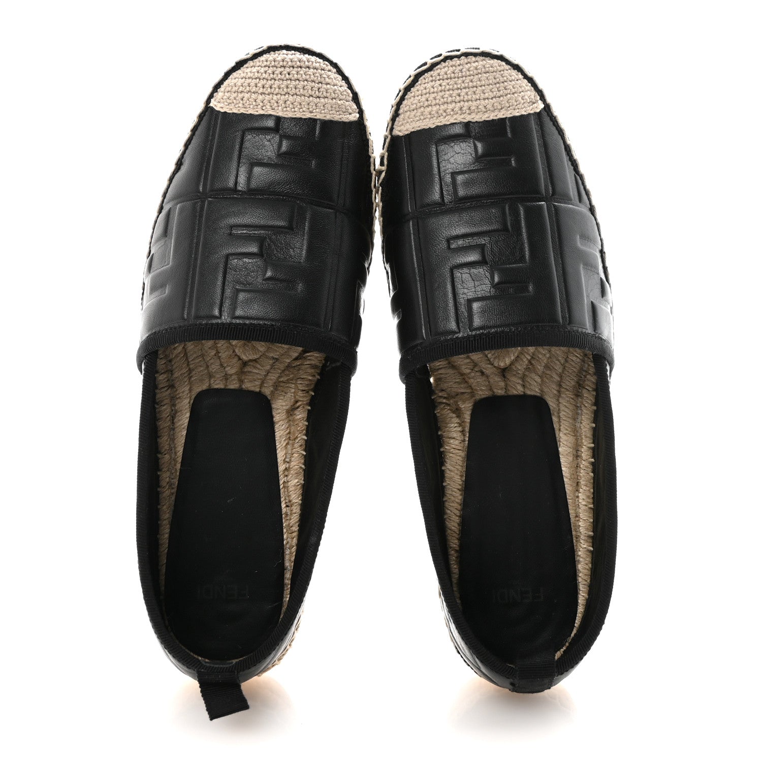 Fendi Nappa FF Embossed Espadrilles 38 Black 2 of 9