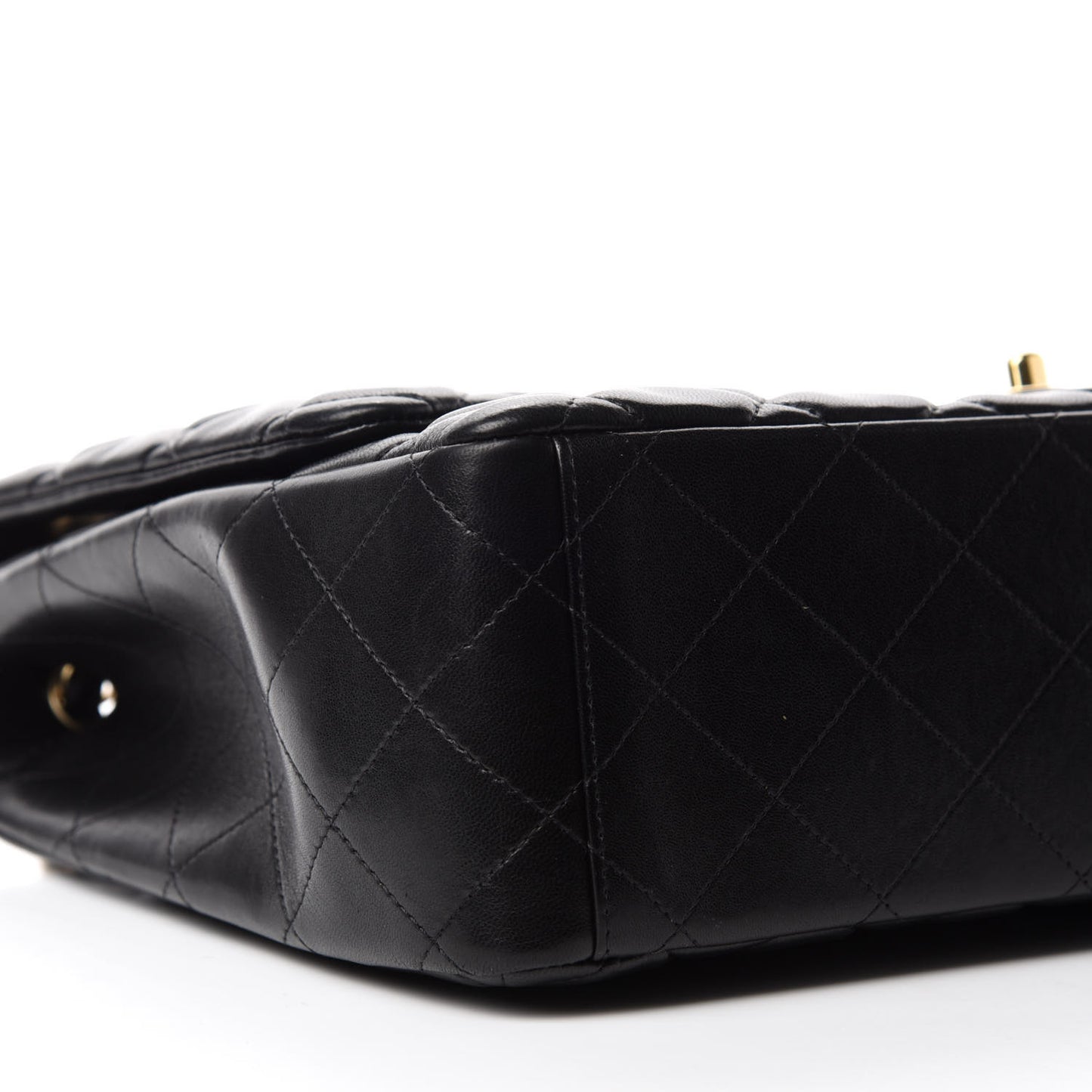 Lambskin Quilted Maxi Single Flap Black
