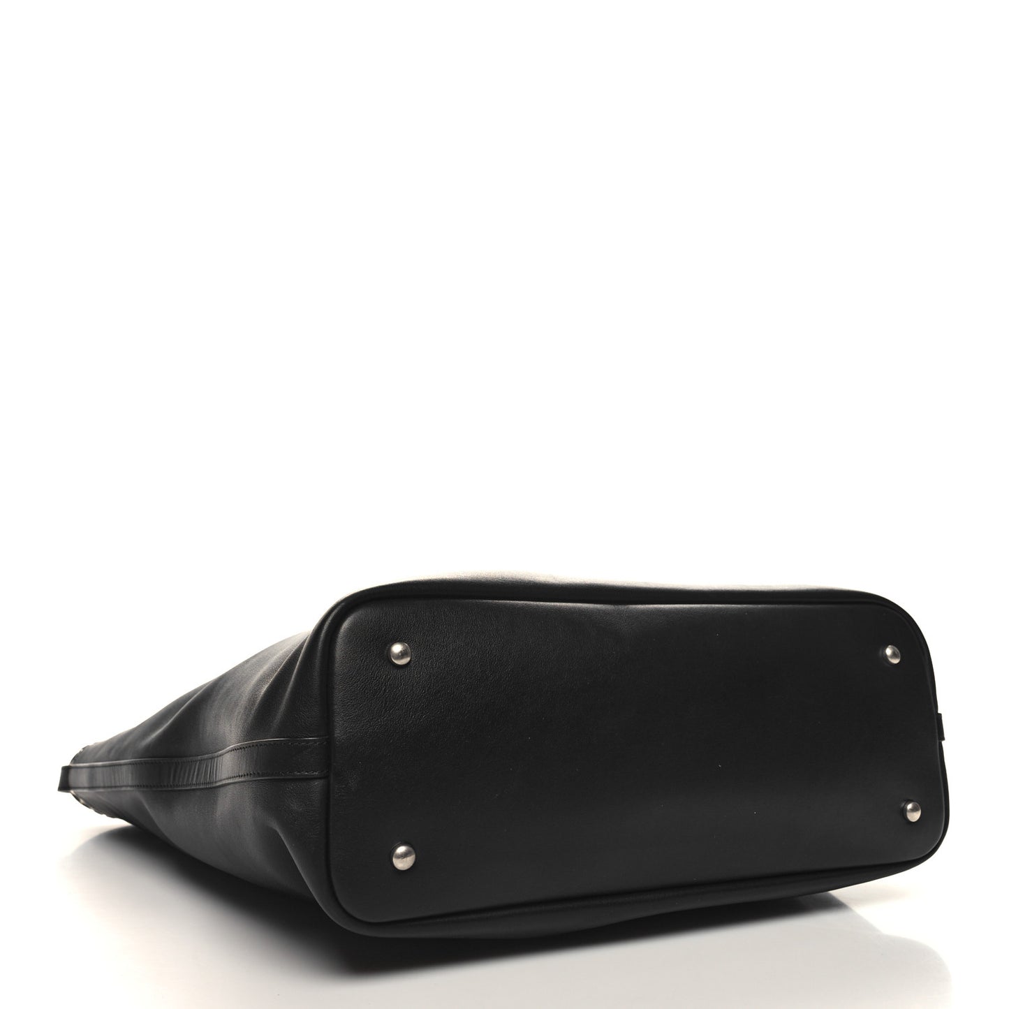 Grained Calfskin Large Coco Eyelets Shopping Tote Black