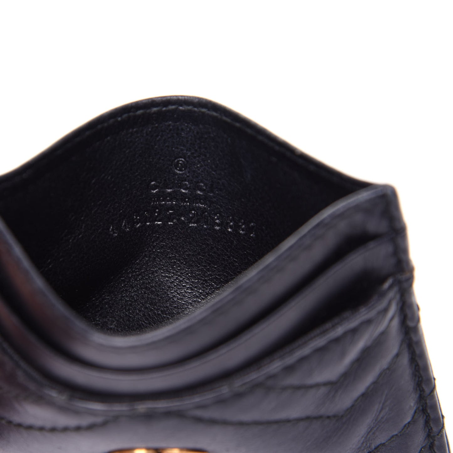 Calfskin Matelasse GG Marmont Card Holder Black