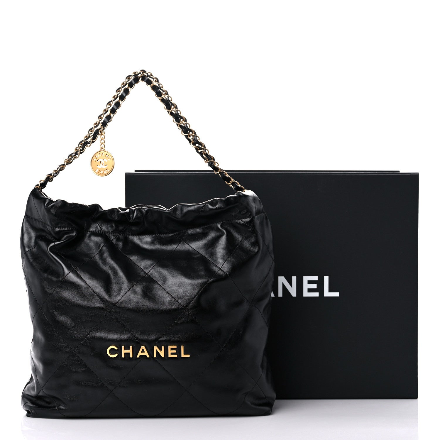 Chanel Shiny Calfskin Quilted Chanel 22 Black 11 of 11
