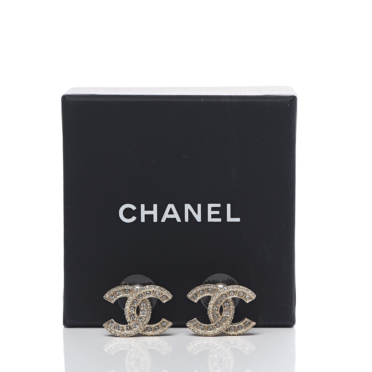 Crystal CC Earrings Light Gold