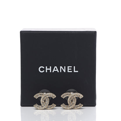 Chanel Crystal CC Earrings Light Gold 5 of 5