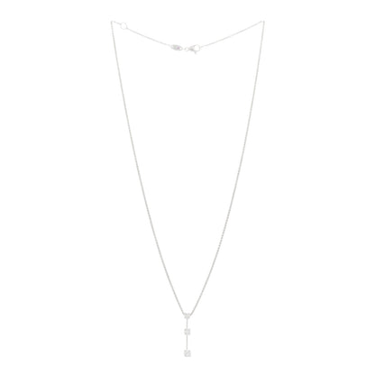 Roberto Coin 18K White Gold Three Diamond Drop Pendant Necklace 3 of 5