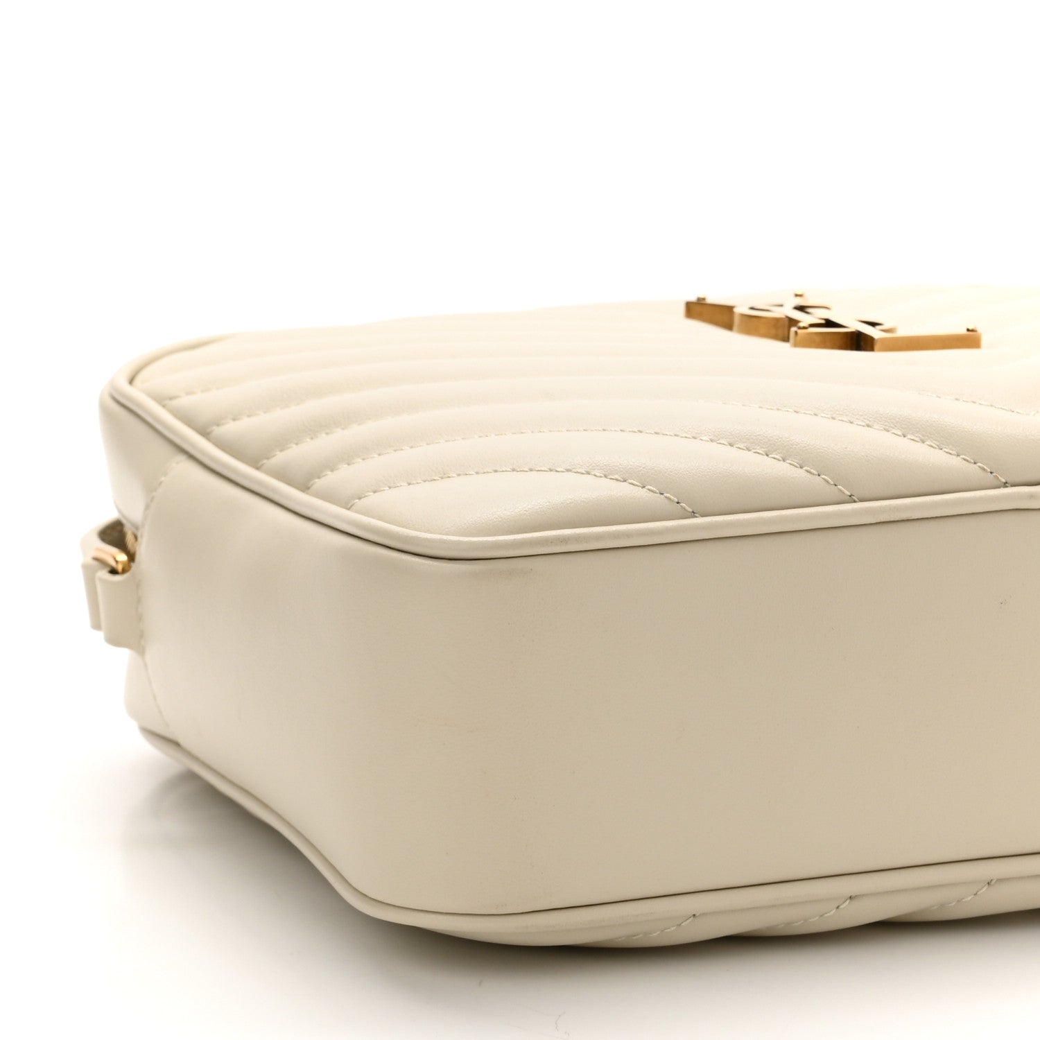 Saint Laurent Calfskin Matelasse Monogram Lou Camera Bag Crema Soft 9 of 10