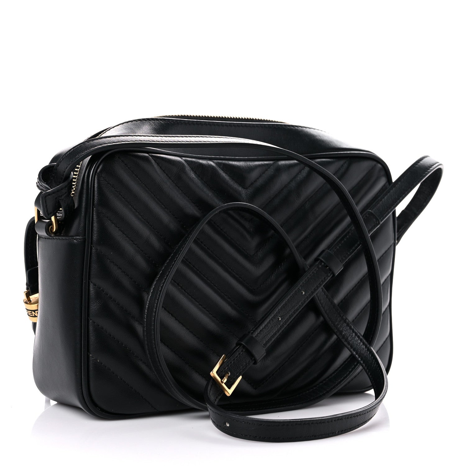 Saint Laurent Calfskin Matelasse Monogram Lou Camera Bag Black 3 of 11
