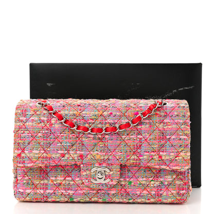 Chanel Tweed Quilted Medium Double Flap Pink 11 of 11