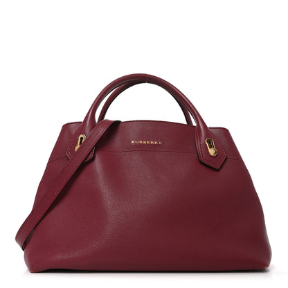 Burberry Grainy Calfskin Medium Milton Satchel Burgundy Red 1 of 9