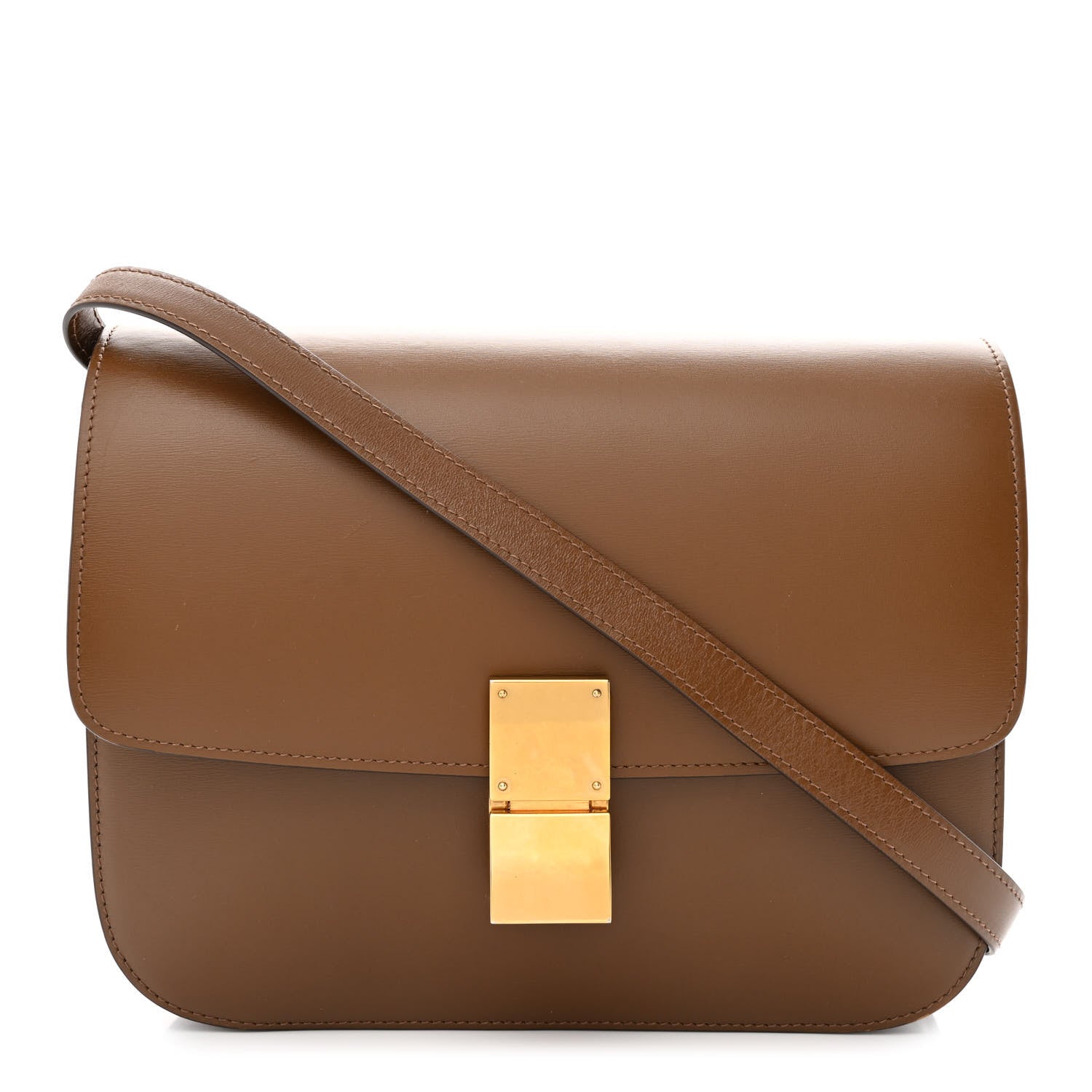 Celine Box Calfskin Medium Classic Box Flap Bag Camel 1 of 12