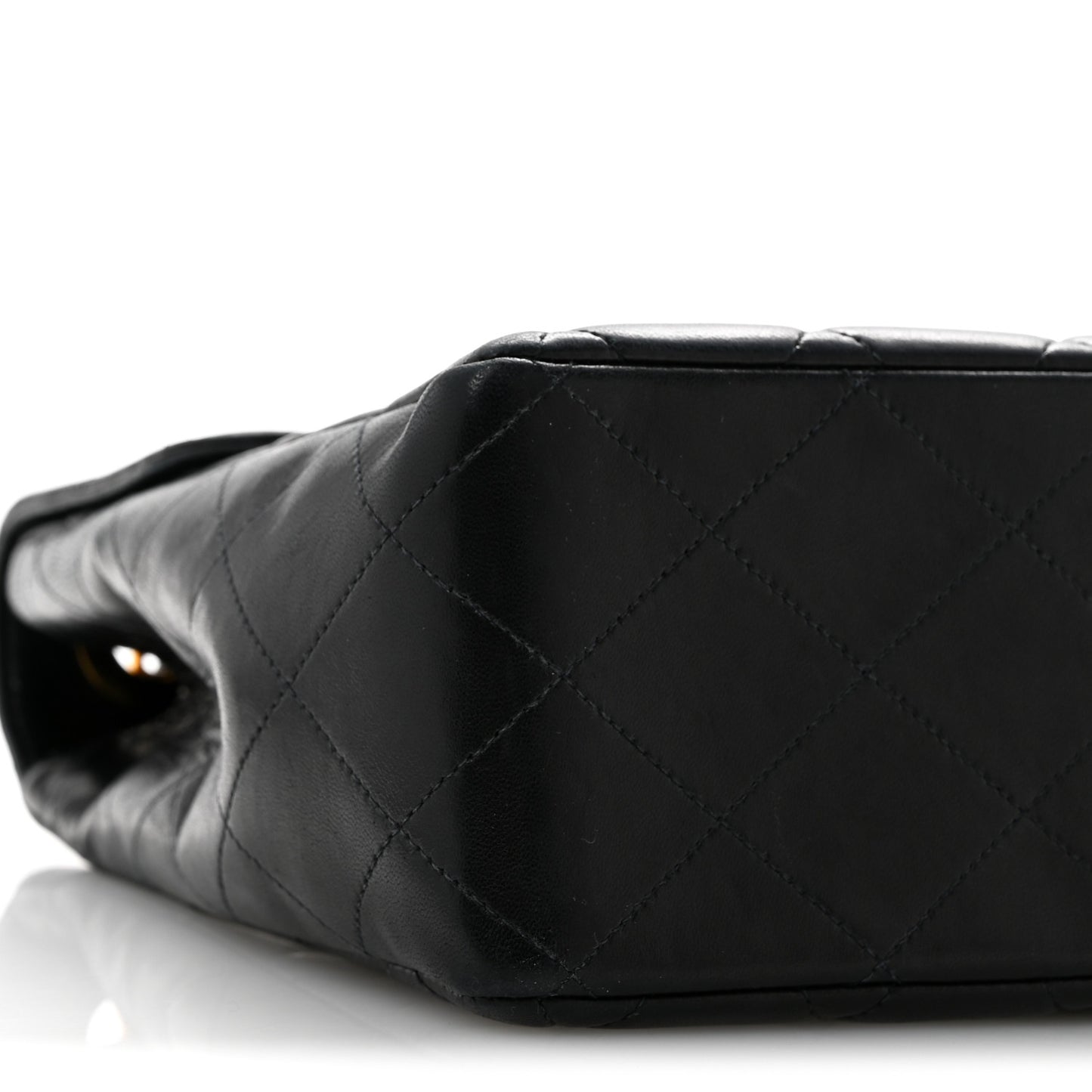 Lambskin Quilted XL Jumbo Single Flap Black