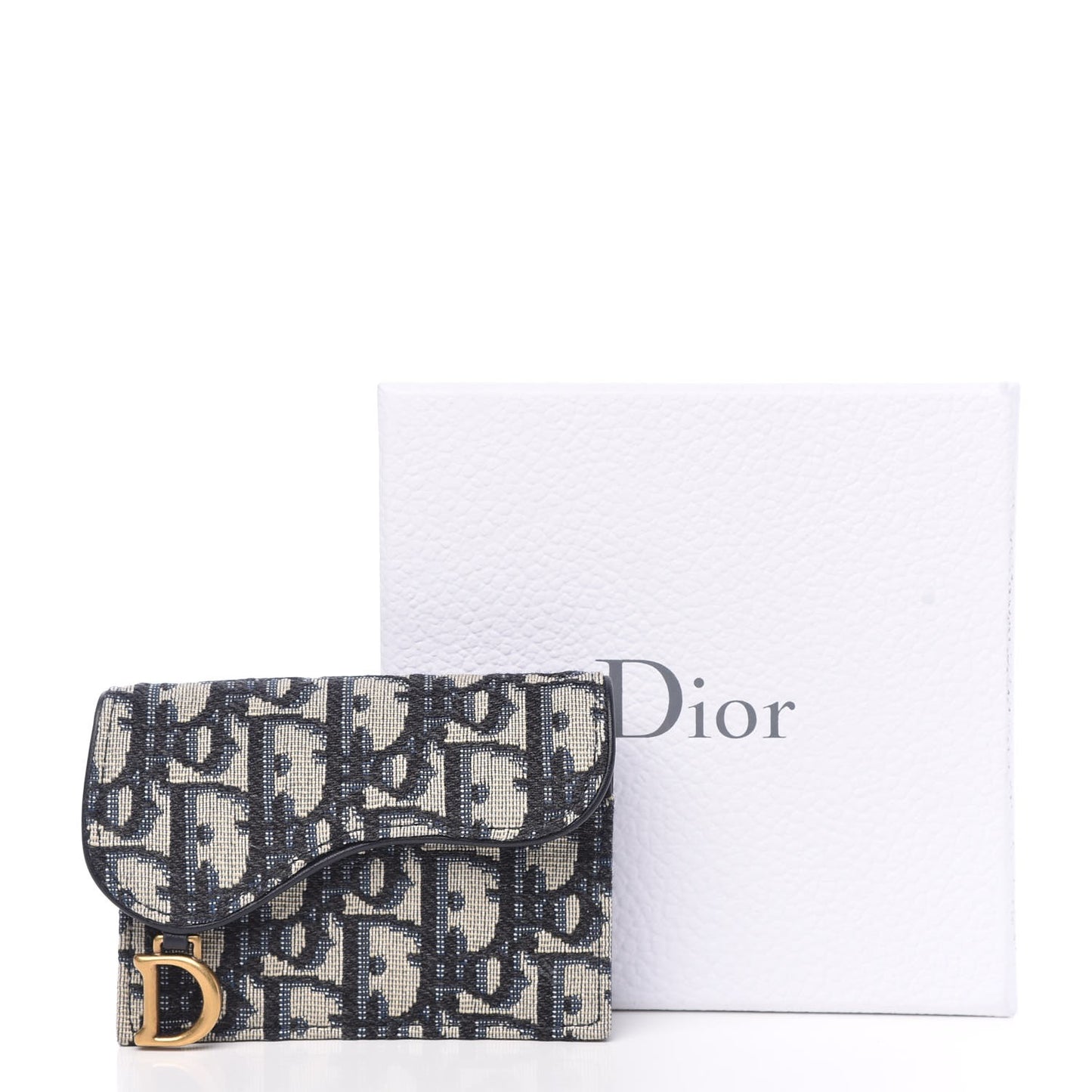 Oblique Saddle Card Holder Blue