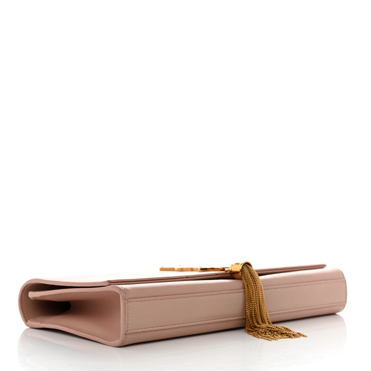 Saint Laurent Calfskin Classic Monogram Tassel Clutch Pale Blush 3 of 14