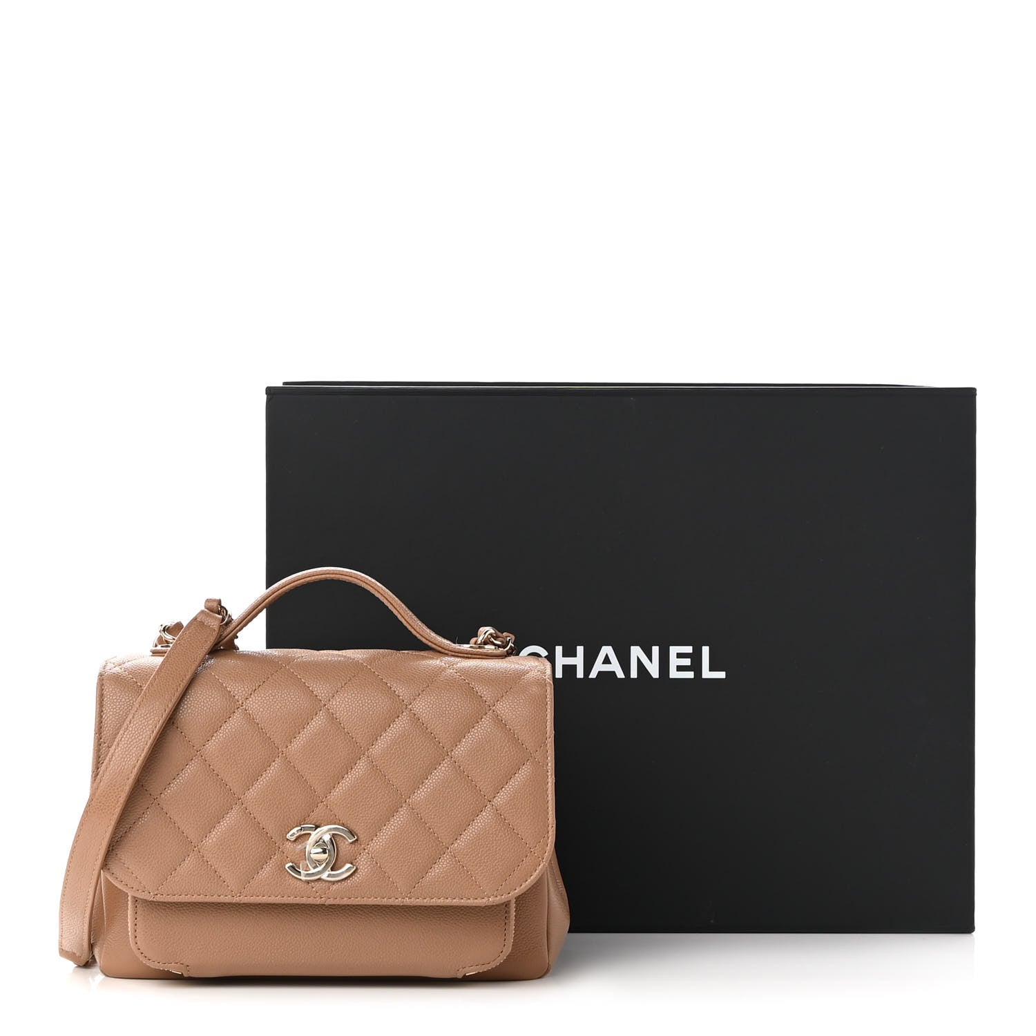 Chanel Caviar Quilted Medium Business Affinity Flap Beige 10 of 10