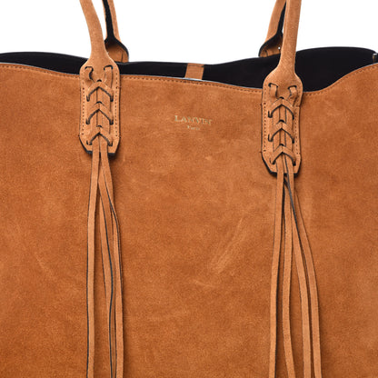 Lanvin Suede Small Fringe Shopper Tote Ginger Red 10 of 12