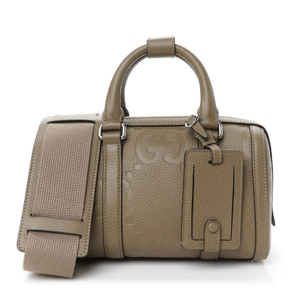Gucci Piuma Calfskin Jumbo GG Embossed Mini Duffle Bag Good Taupe 1 of 11