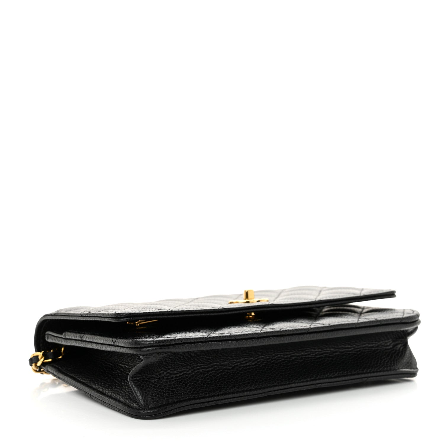 Chanel Caviar Quilted CC Turnlock Wallet On Chain WOC Black 4 of 13