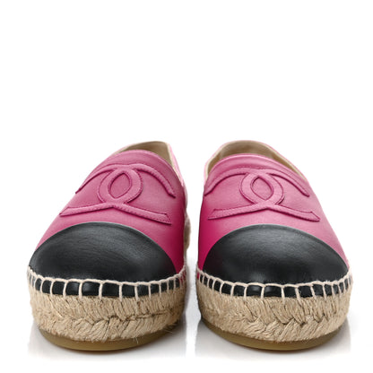 Chanel Lambskin CC Espadrilles 39 Fuchsia Black 2 of 10