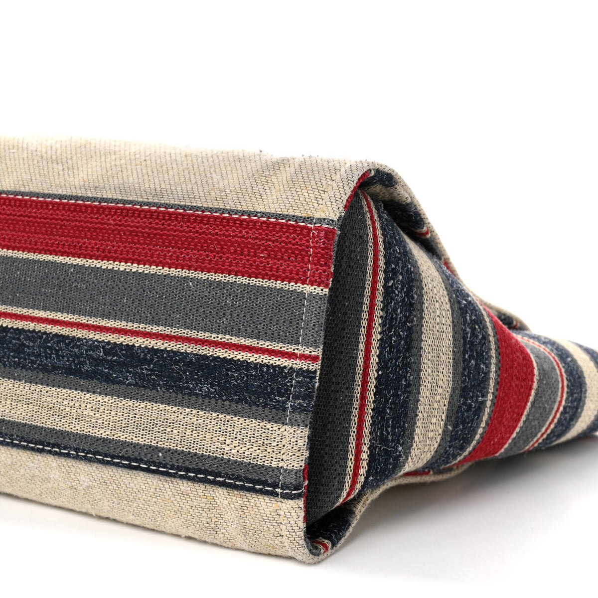 Striped Canvas Medium Deauville Tote Beige