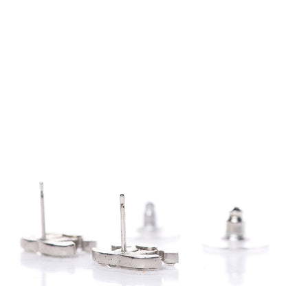 Chanel Crystal CC Earrings Silver 4 of 4
