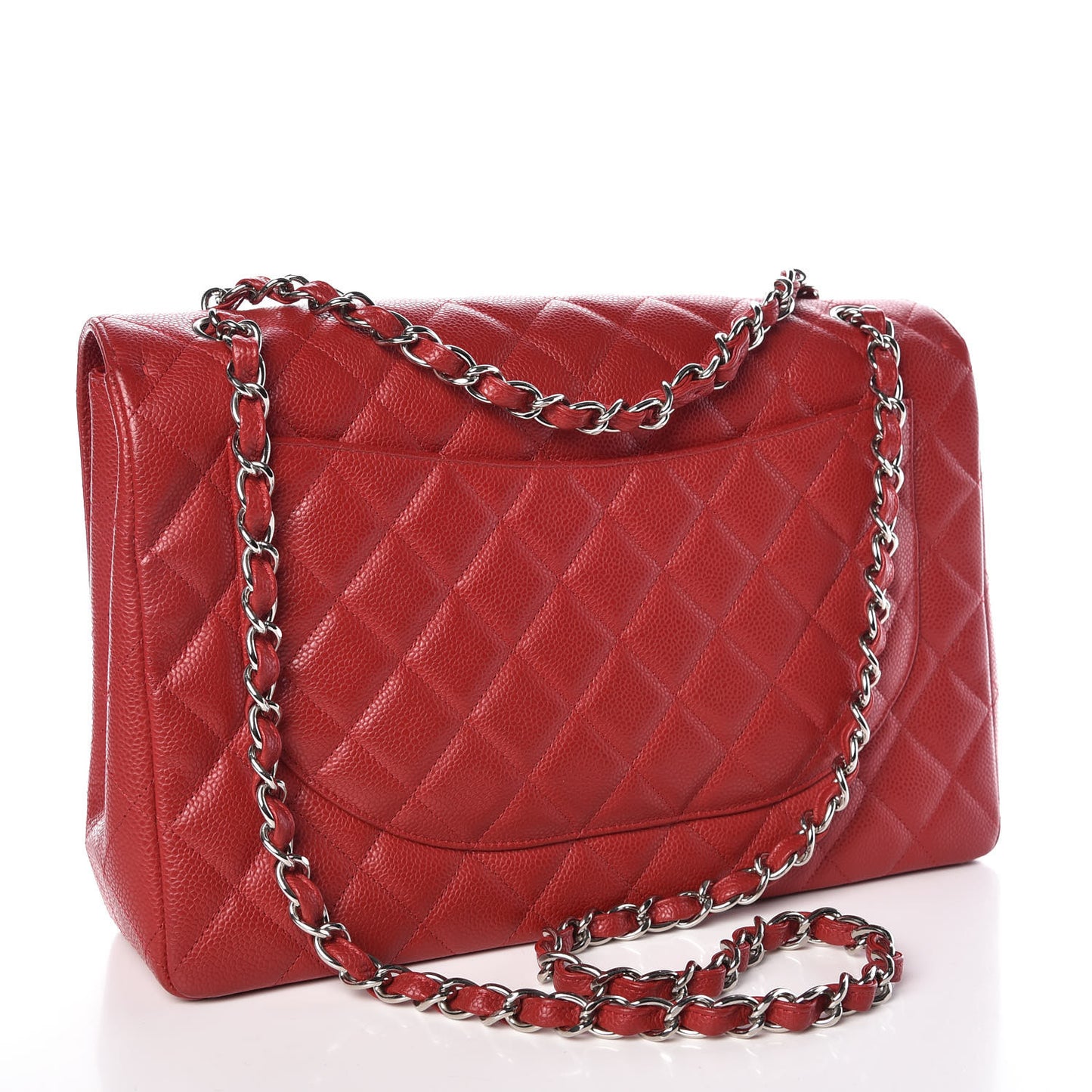 Caviar Quilted Maxi Single Flap Red