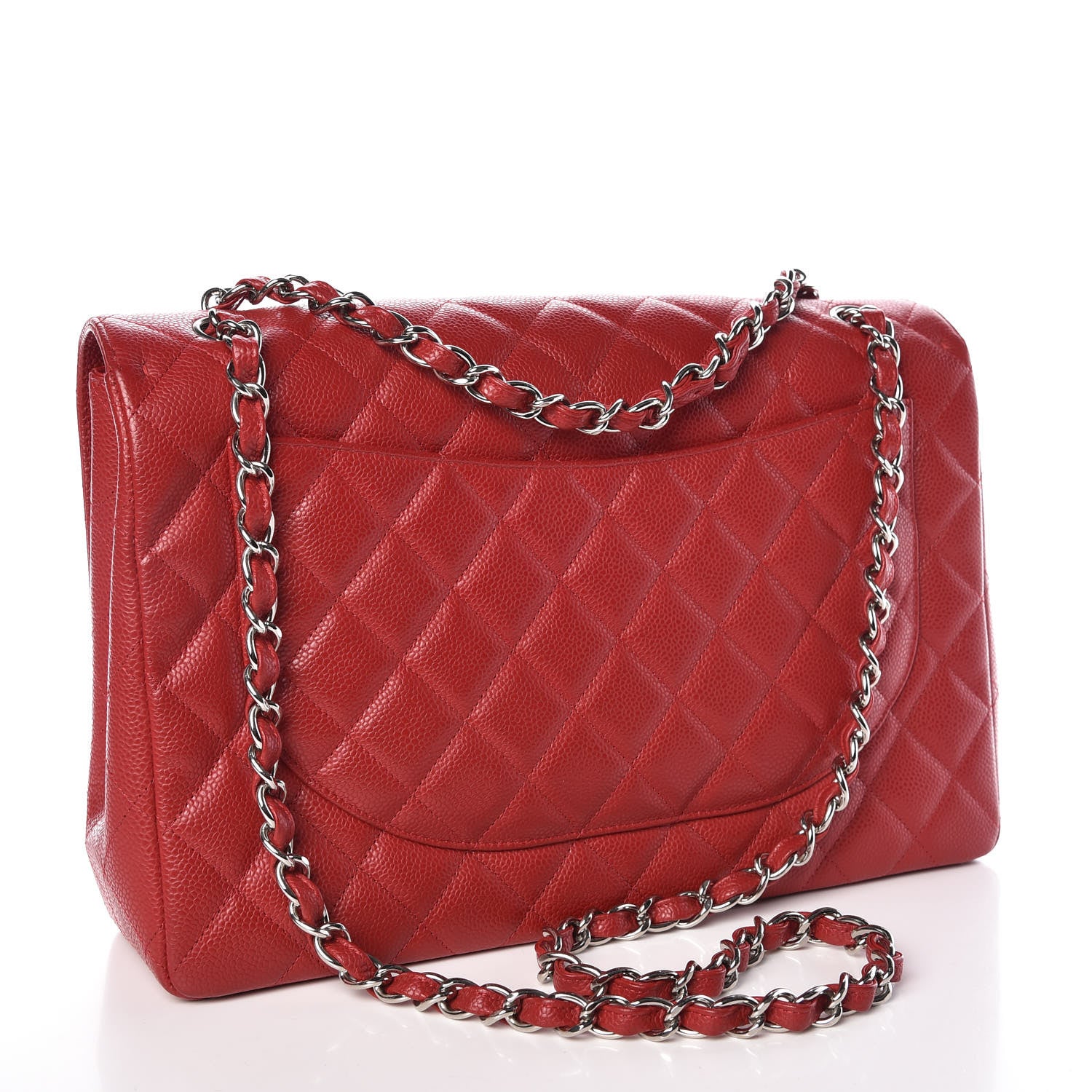 Chanel Caviar Quilted Maxi Single Flap Red 3 of 10