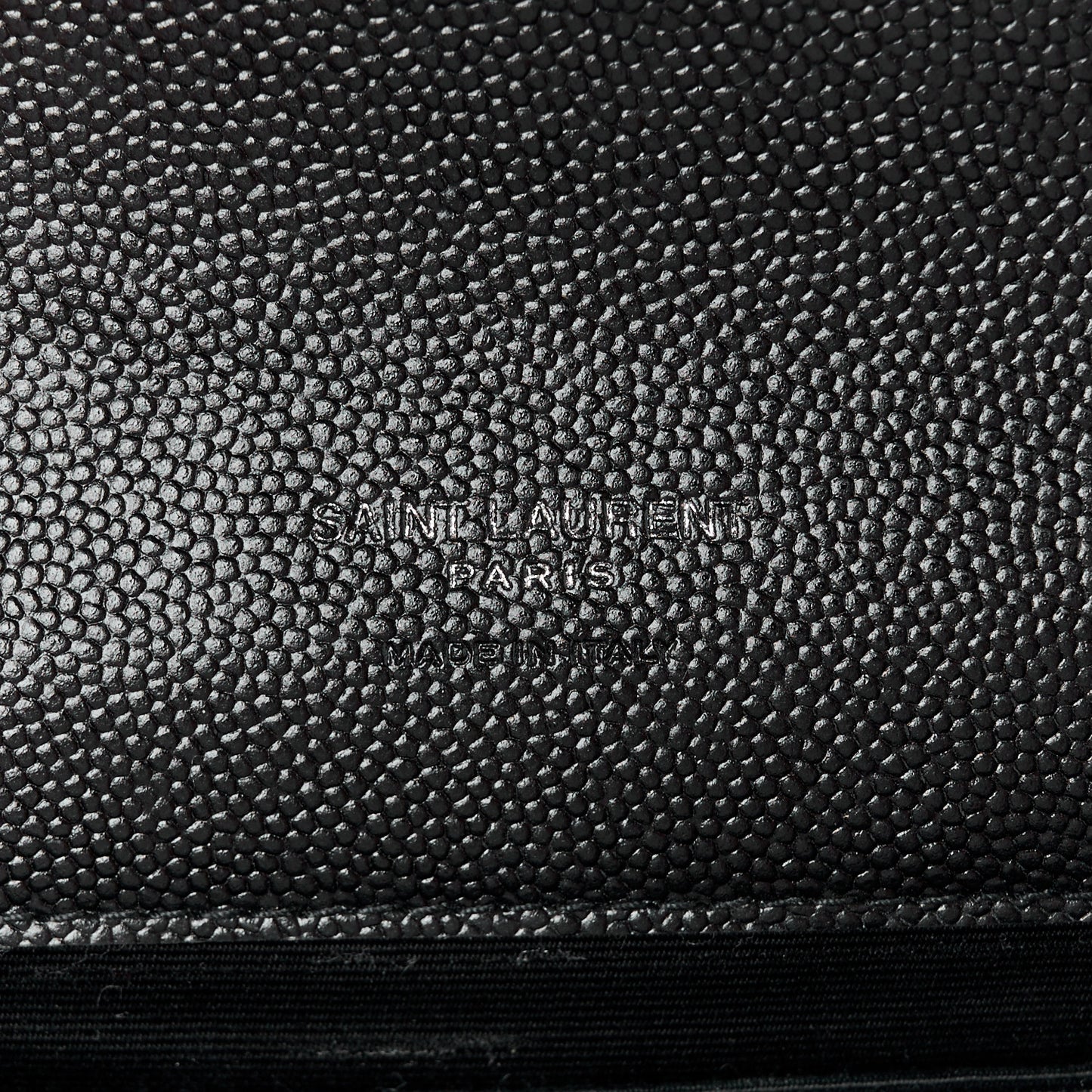 Grain De Poudre Matelasse Chevron Monogram Envelope Clutch Black