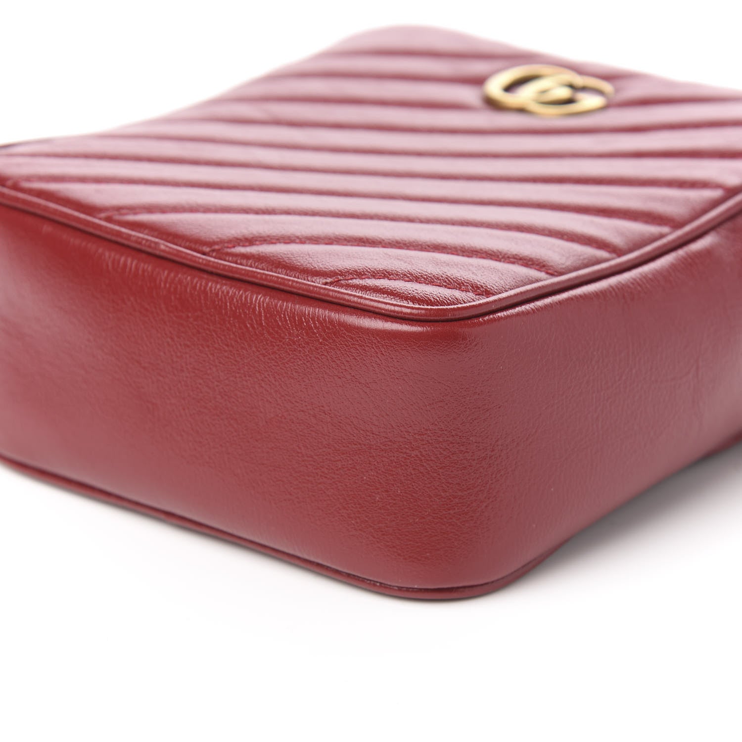 Gucci Azalea Calfskin Matelasse Diagonal Tall GG Marmont Crossbody Bag Romantic Cerise 9 of 10