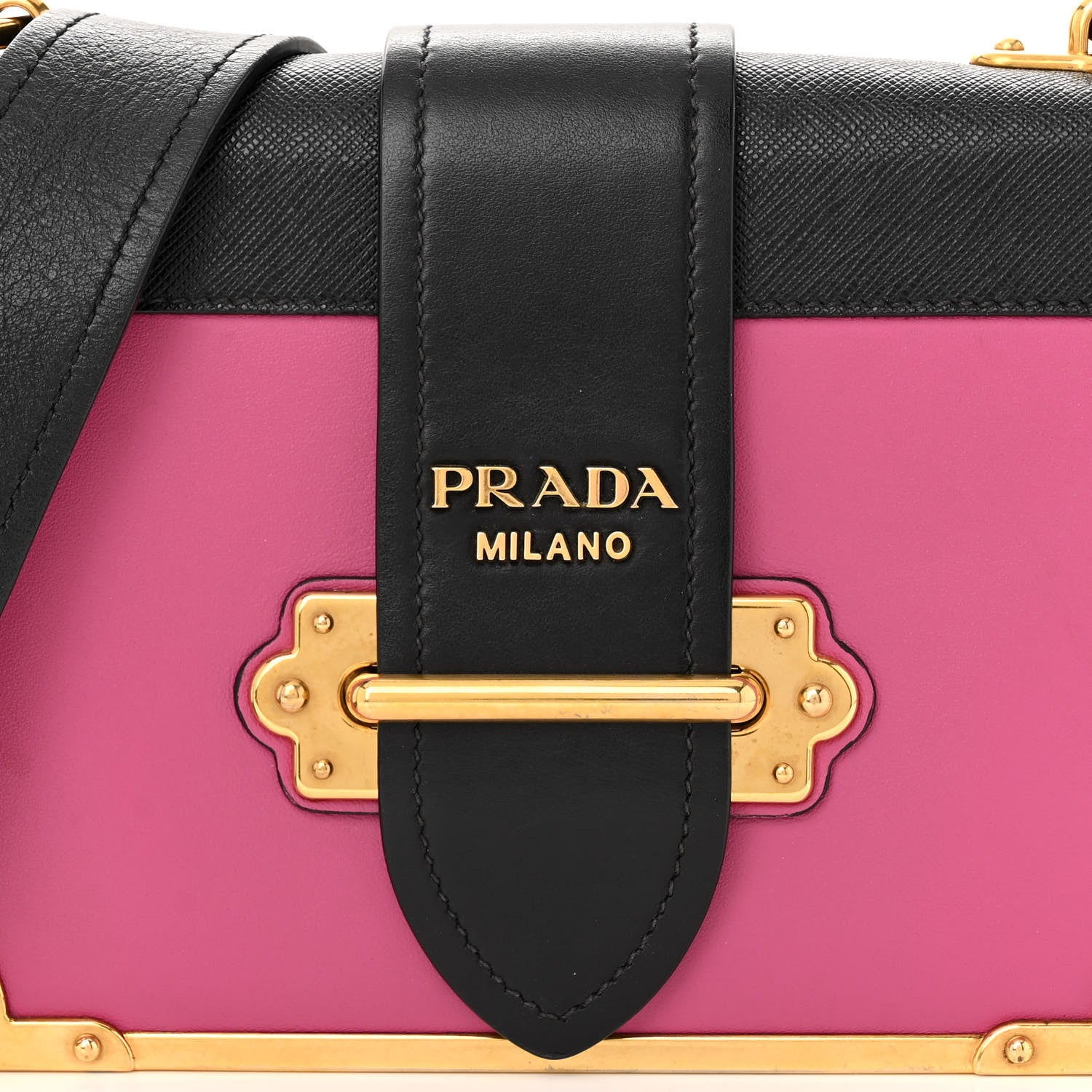 Prada City Calf Saffiano Cahier Bag Fuxia Black 7 of 11