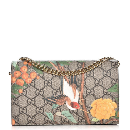 Gucci GG Supreme Monogram Tian Chain Wallet Beige Multicolor Red 1 of 8
